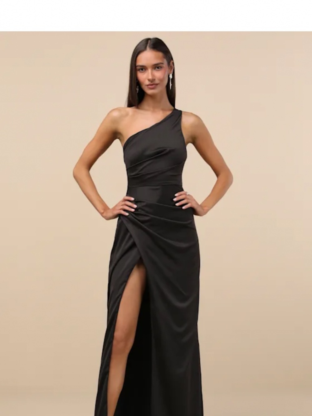 Brand new with tags Lulus black satin dress